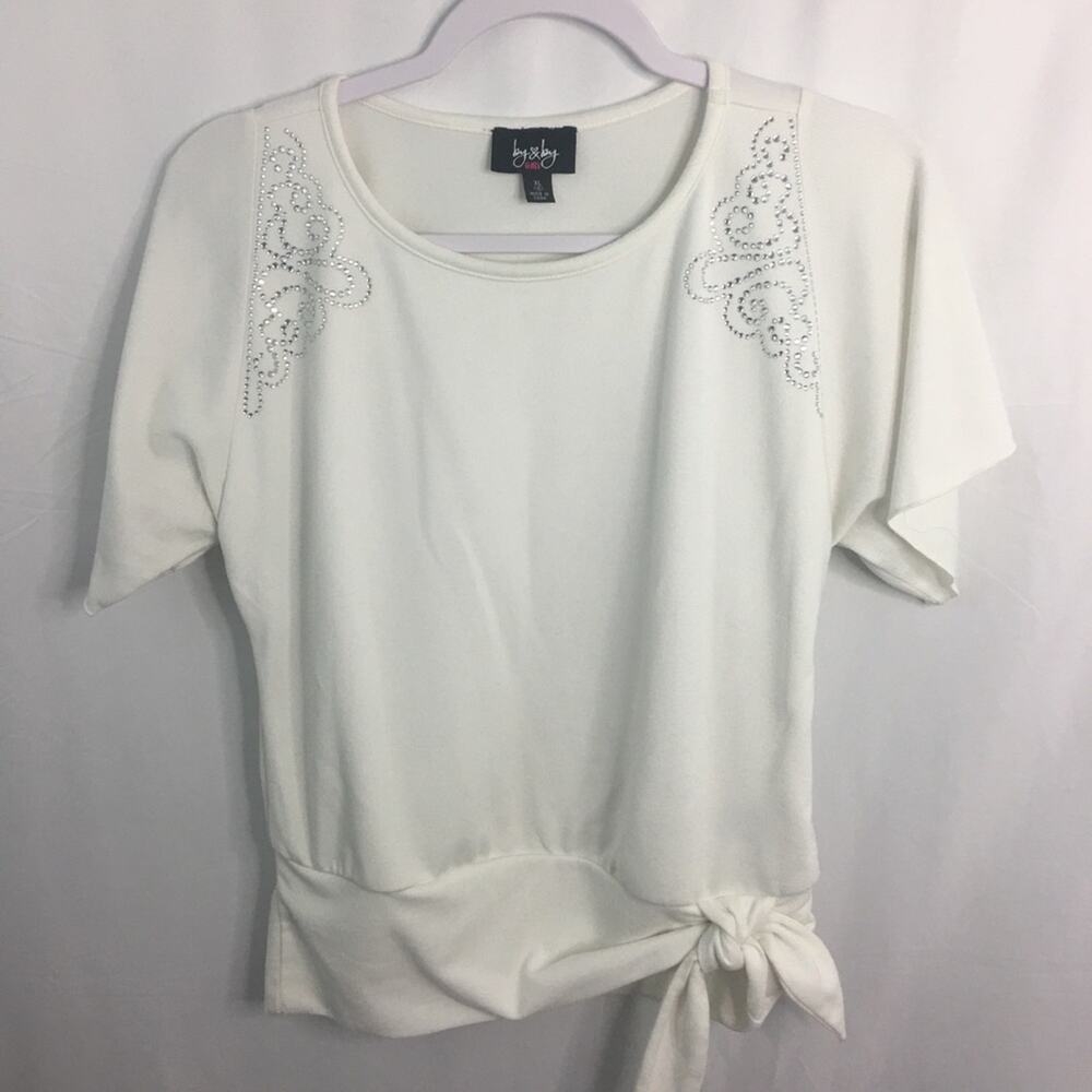 by & by Girl's Rhinestone Embellished Blouse Top Size XL